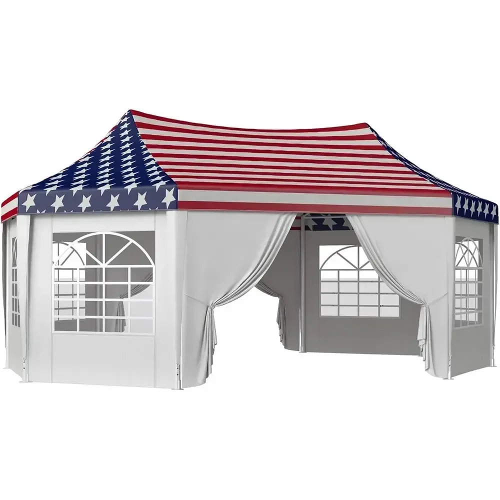 

22.3 x 16.4m Heavy-Duty Outdoor Party Tent with Sidewalls, 2 Doors & 6 Windows, Ideal for Weddings and Events