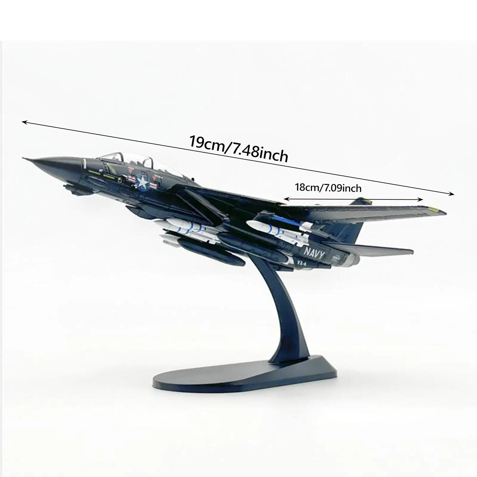 1:100 F14A Diecast Fighter Model Souvenir with Base Stimulated Airplane Collection Model for Living Room Bookshelf Home Bar Cafe