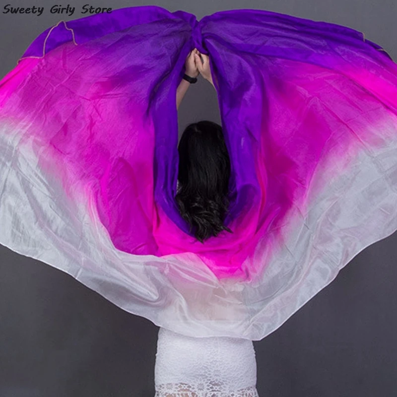 2M Women Dancing Scarf Gradient Color Turban Hijabs Fashion Party Beach Foulard Headband Latin Belly Dance Performance Shawl