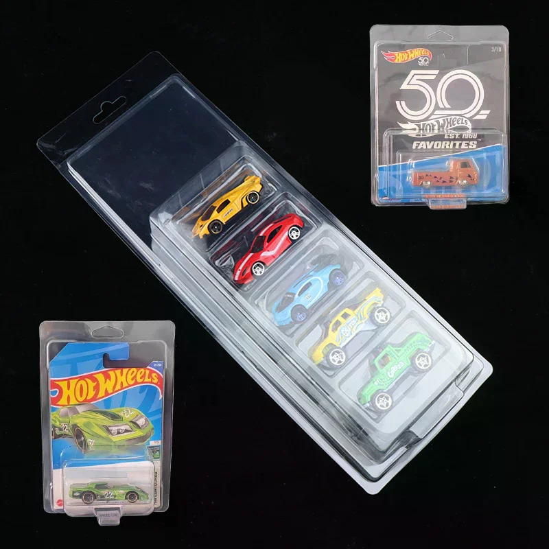 5Pcs Car Toys Transparent Display Case Pinwheel Car Protective Case Boulevard Fleet Model Cardboard Collection