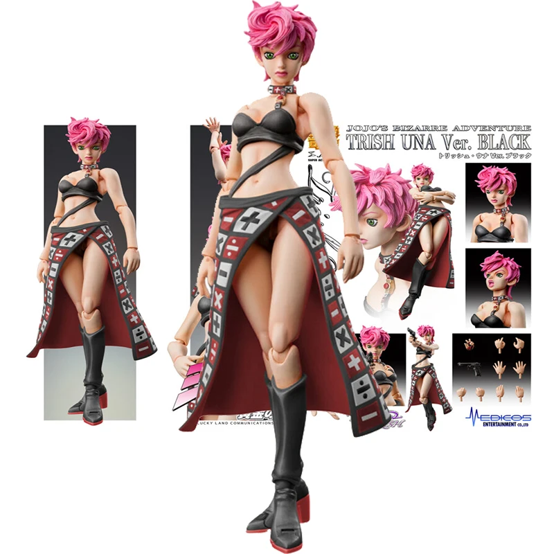 Figura Original de Medicos JOJO's Bizarre Adventure Golden Wind Trish Una Ver. Black, colección de acción, modelo de Anime, juguetes, regalos