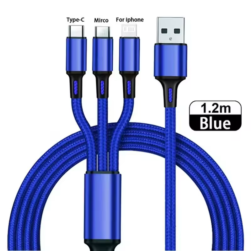3 IN 1 USB Cable Micro USB Type C Charger Cable Multi 2A Usb Port Fast Charging Cord For Xiaomi iPhone 11 12 13 Pro Max Samsung - Image 11
