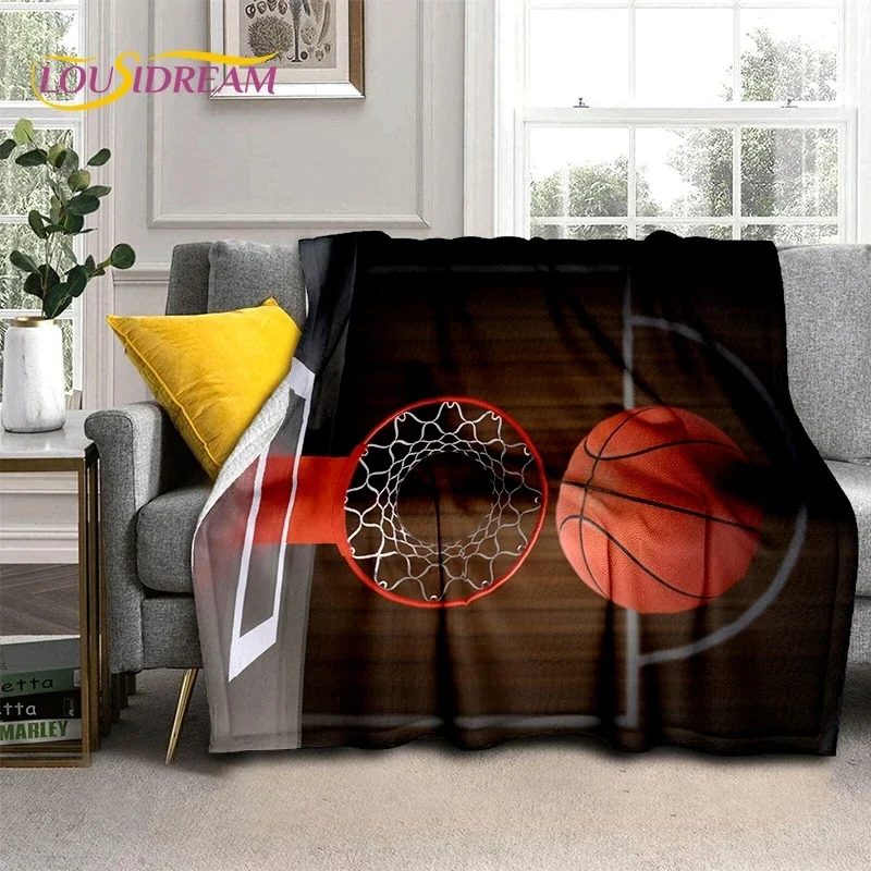 Latest Basketball Court Frame Soft Flannel Blanket for Beds Bedroom Sofa Picnic,Throw Blanket for Cover Outdoor Leisure Nap Gift