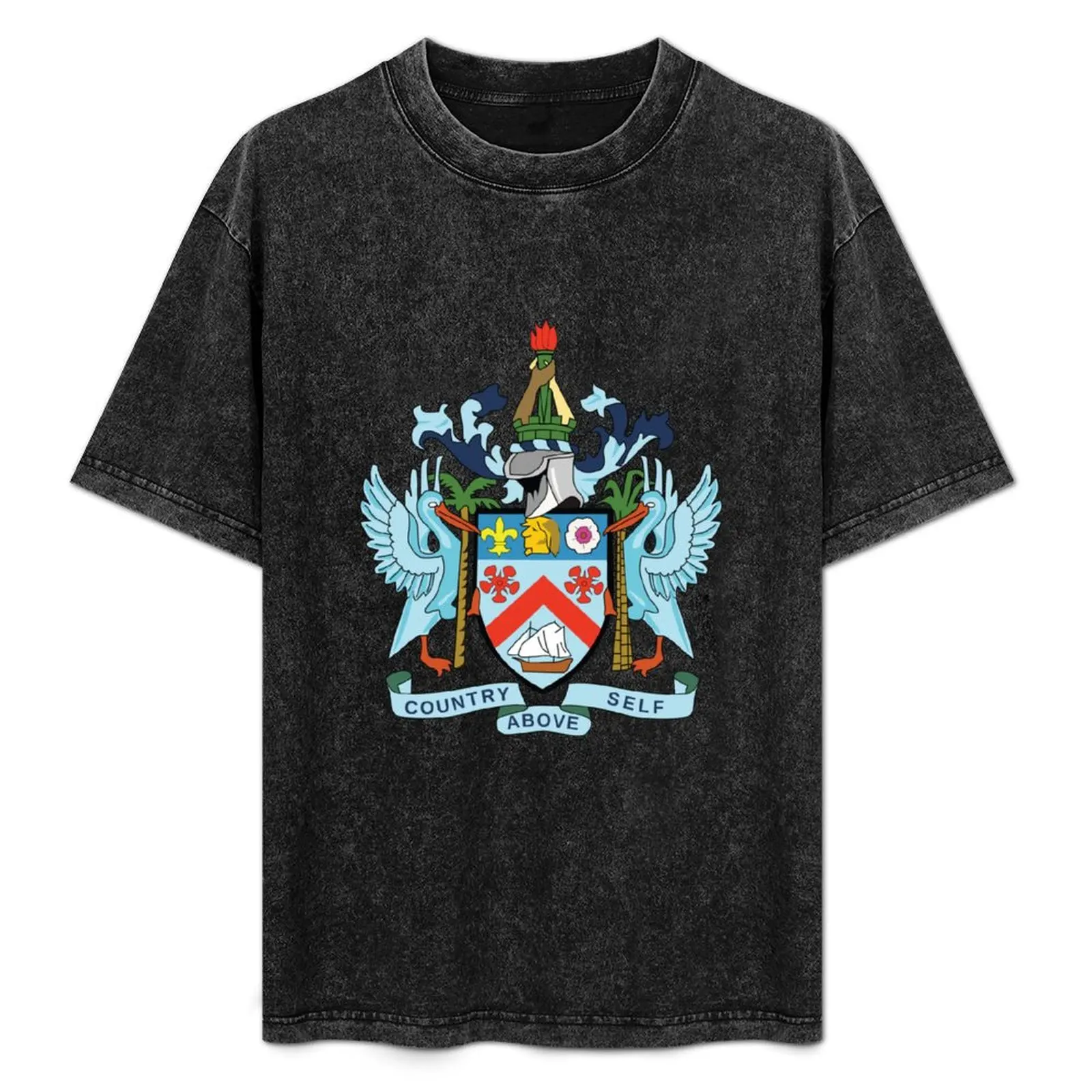 St Kitts and Nevis Coat of Arms T-Shirt blacks oversized graphics oversized t shirt clothing for men