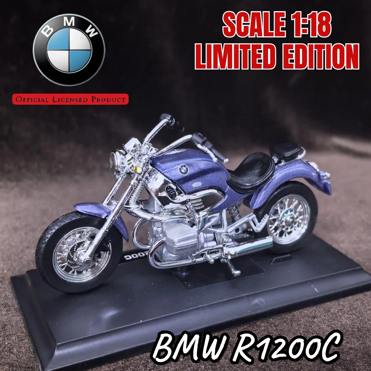 

1:18 масштаб BMW R1200C модель мотоцикла, реплика мини-мото автомобиль миниатюрная фигурка детский рождественский подарок игрушка