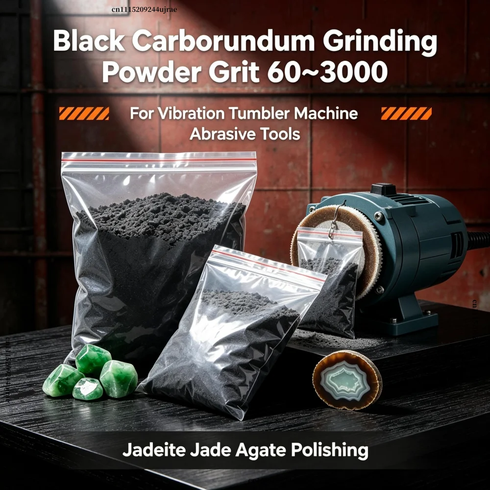 Black Carborundum Abrasive Powder Grit60~3000, Grinding Polishing Powder for Vibration Tumbler Machine Jadeite Agate