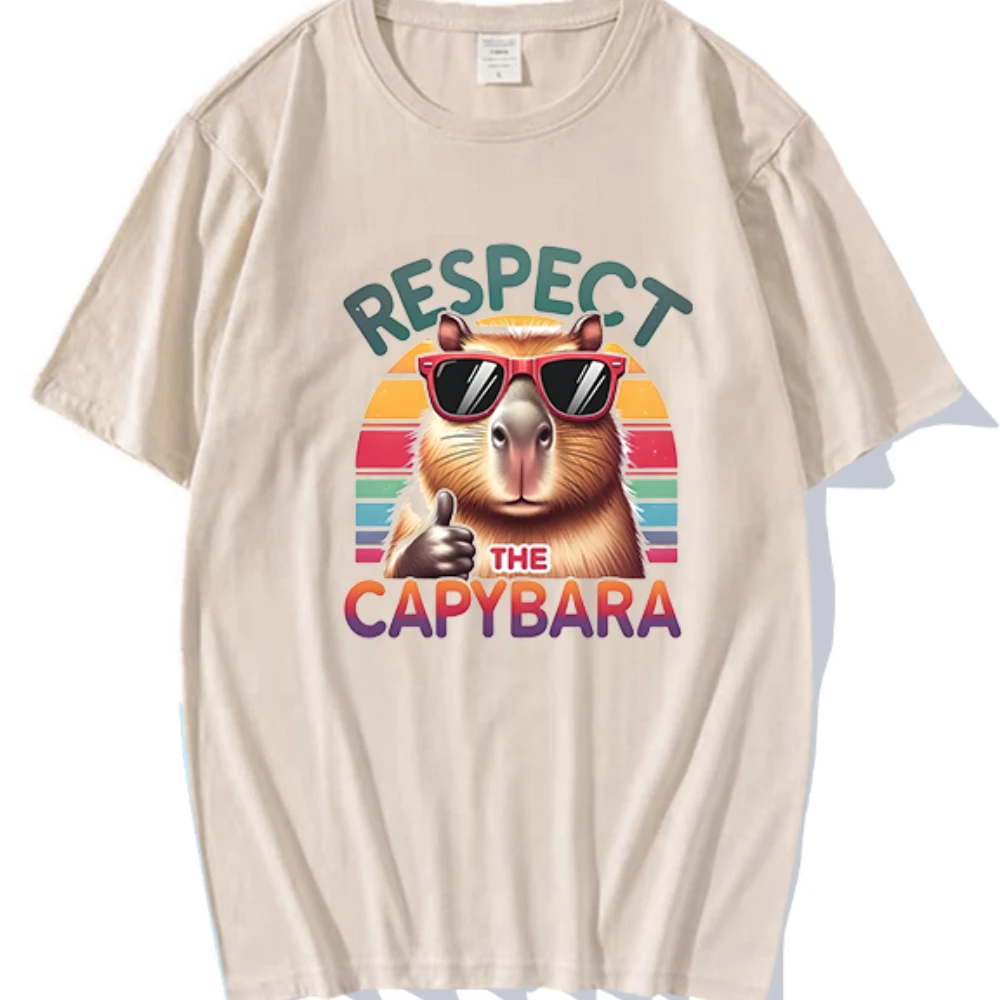 Capibara Y2k Funny Cartoon  Minimalist Male T-shirts Female Neutral Casual Tops Original women ropa de mujer graphic t shirts