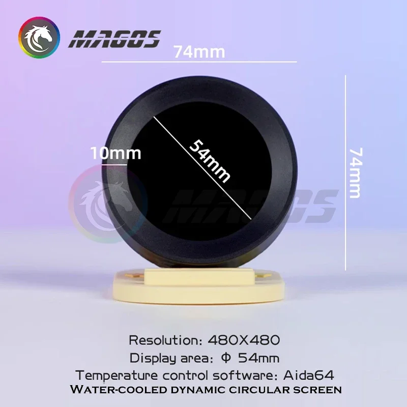 120 240 360 CPU AIO Cooling Monitor Round Screen IPS 2.1 Inch Real Time Temp.+GIF+Video Anime Themes AIDA 64 Control CPU MOD