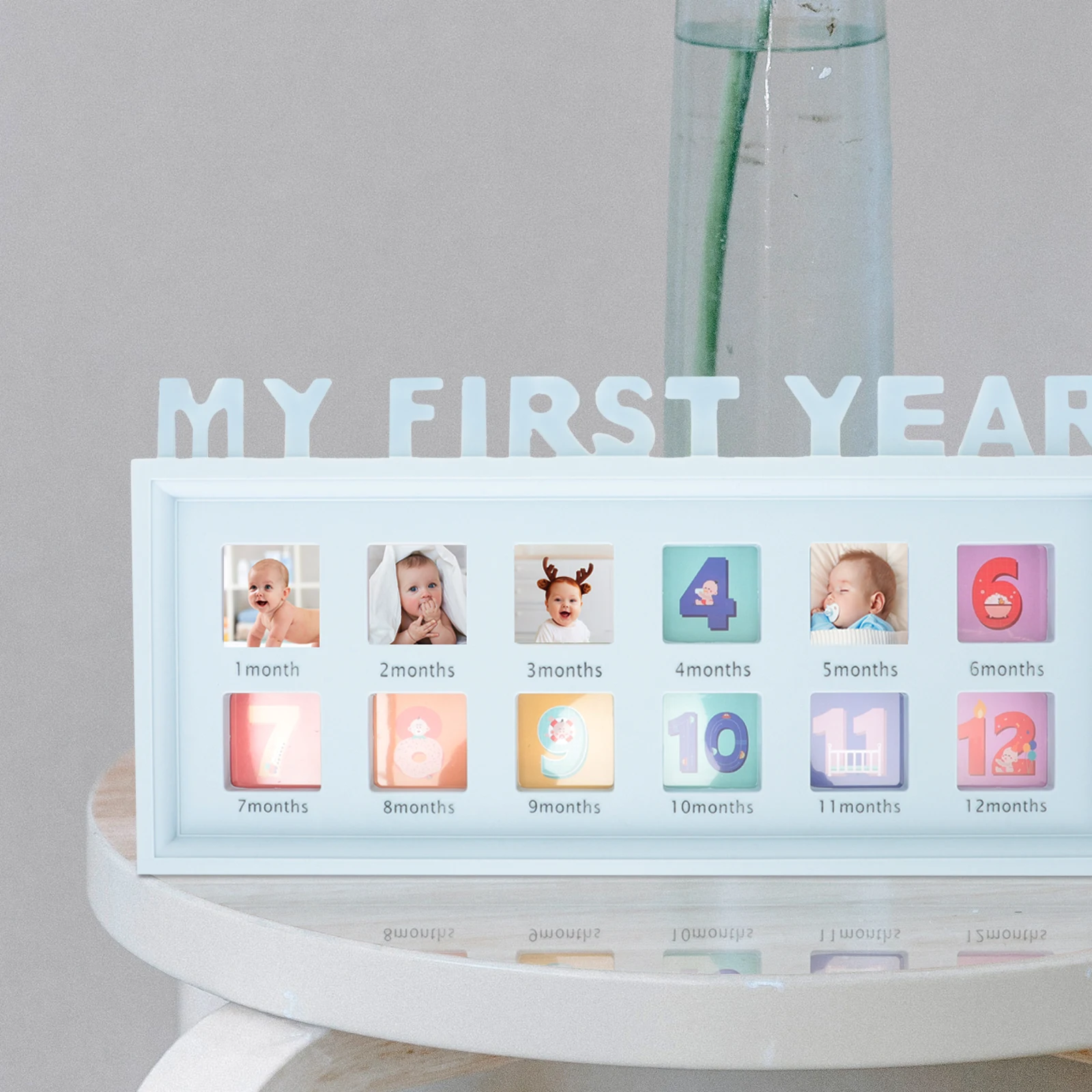 

Photo Frames Baby First Year 12 Month Growing Shower Gift Infant Picture Frame Memory Scrapbook Newborn