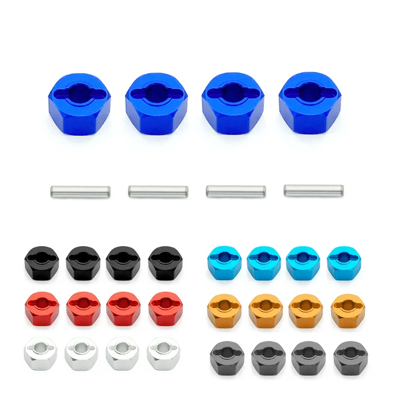 Metalen 12Mm Wiel Hex Naaf Aandrijfadapters Met Pennen Schroeven Voor 1/16 Rc Auto 16207 16208 16209 16210 H16