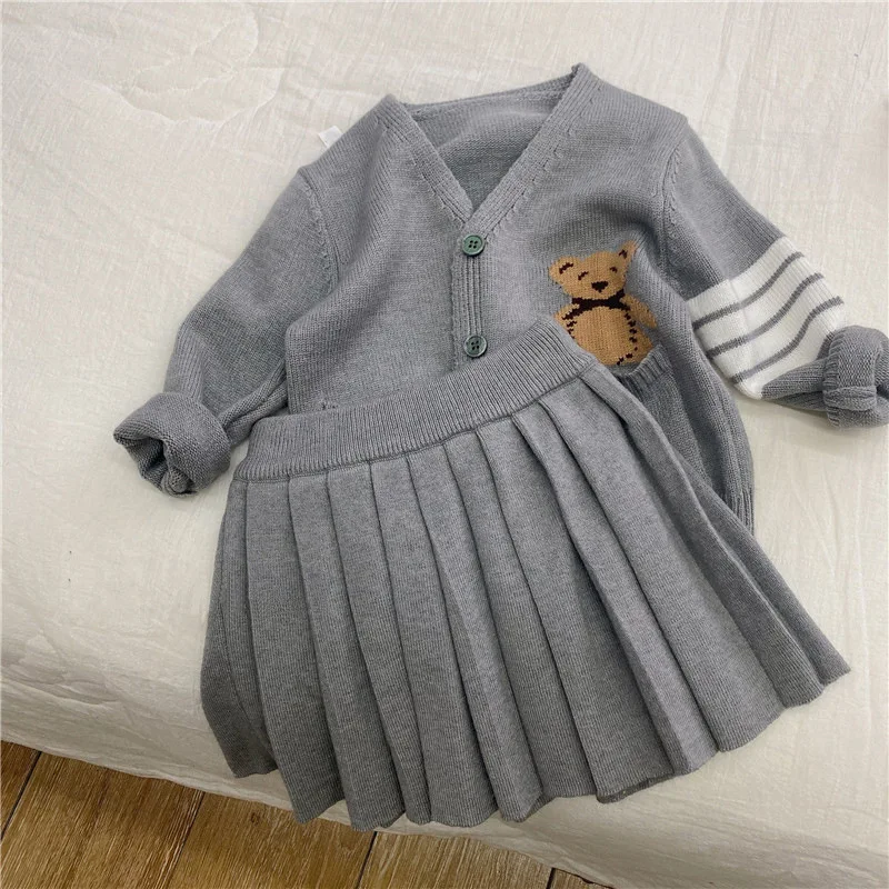 2-7Y Baby Girls Cute Sweet Clothes Set Kids Casual Long Sleeve Top Skirt Outfit New Children Comforts