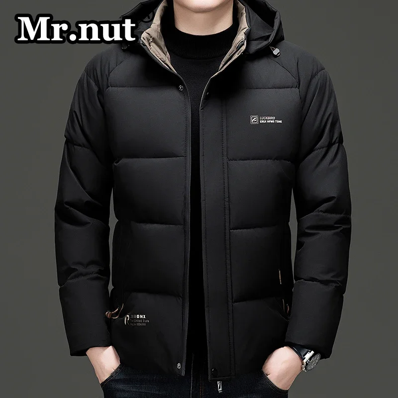 Nut inverno casaco acolchoado de algodão masculino windbreak espessamento jaquetas com capuz casaco esportivo térmico cor sólida manter jaqueta quente