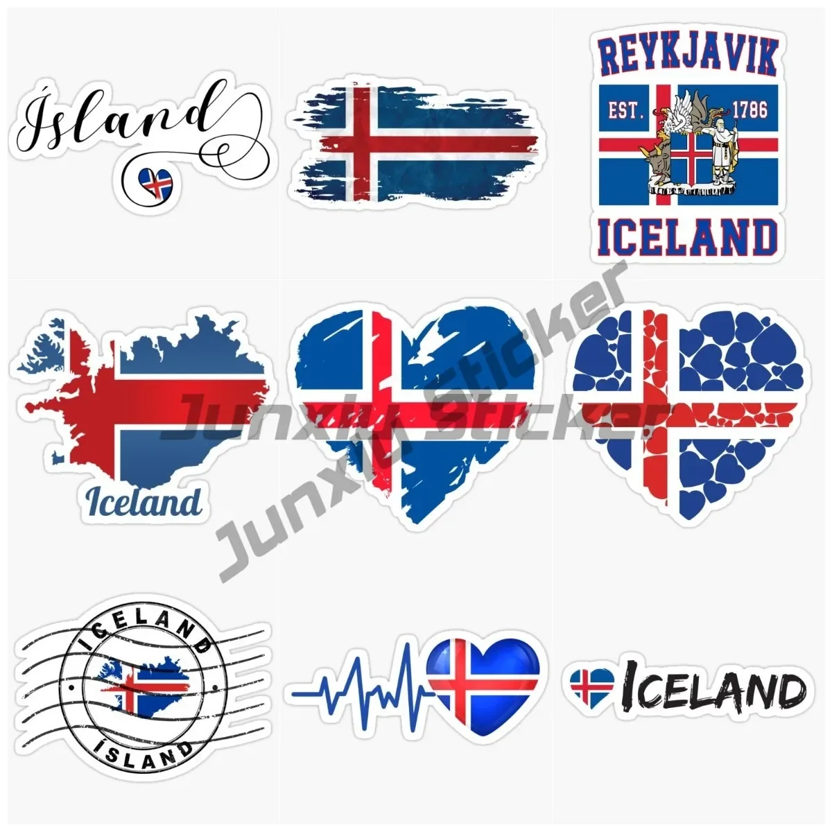 

Iceland Flag Emblem Creative PVC Stickers for Motorcycle Bycicle Camper Van Bicycle Car Window Wall Decal Accessories