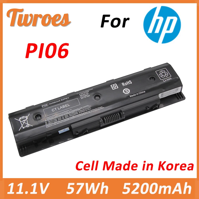 PI06 PI09 5200mAh Laptop Battery For HP Envy 14t 14z 15 15t 15z 17 17t M7-J020D HSTNN-LB4N LB4O HSTNN-YB4N HSTNN-YB4O TPN-L11