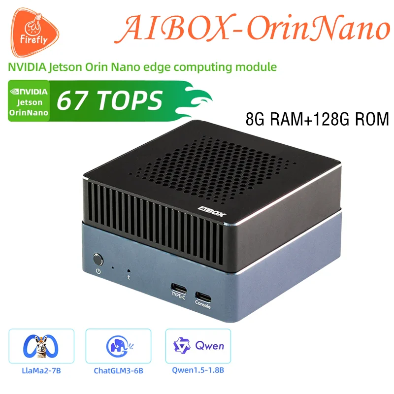 

AIBOX-OrinNano NVIDIA Jetson Nano 67TOPSAI Edge Computing Deep Learning Большая модель NVIDIA Встроенный ПК