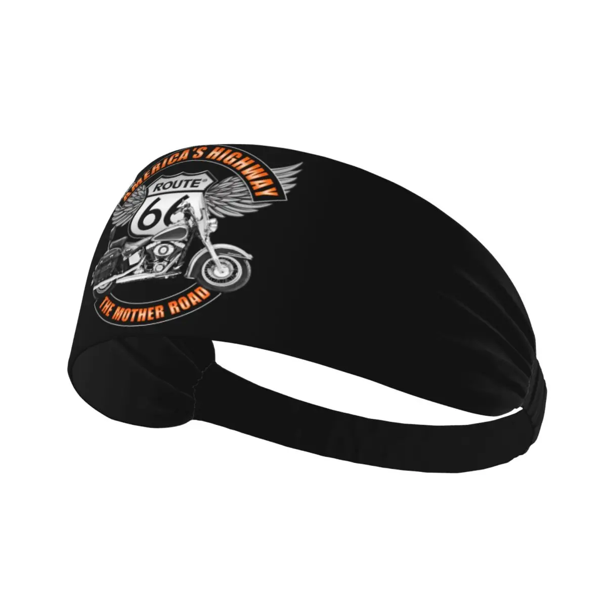 Custom Americas Highway Route 66 Sweatband Women Men Moisture Wicking USA Highway Gym Headband for Yoga