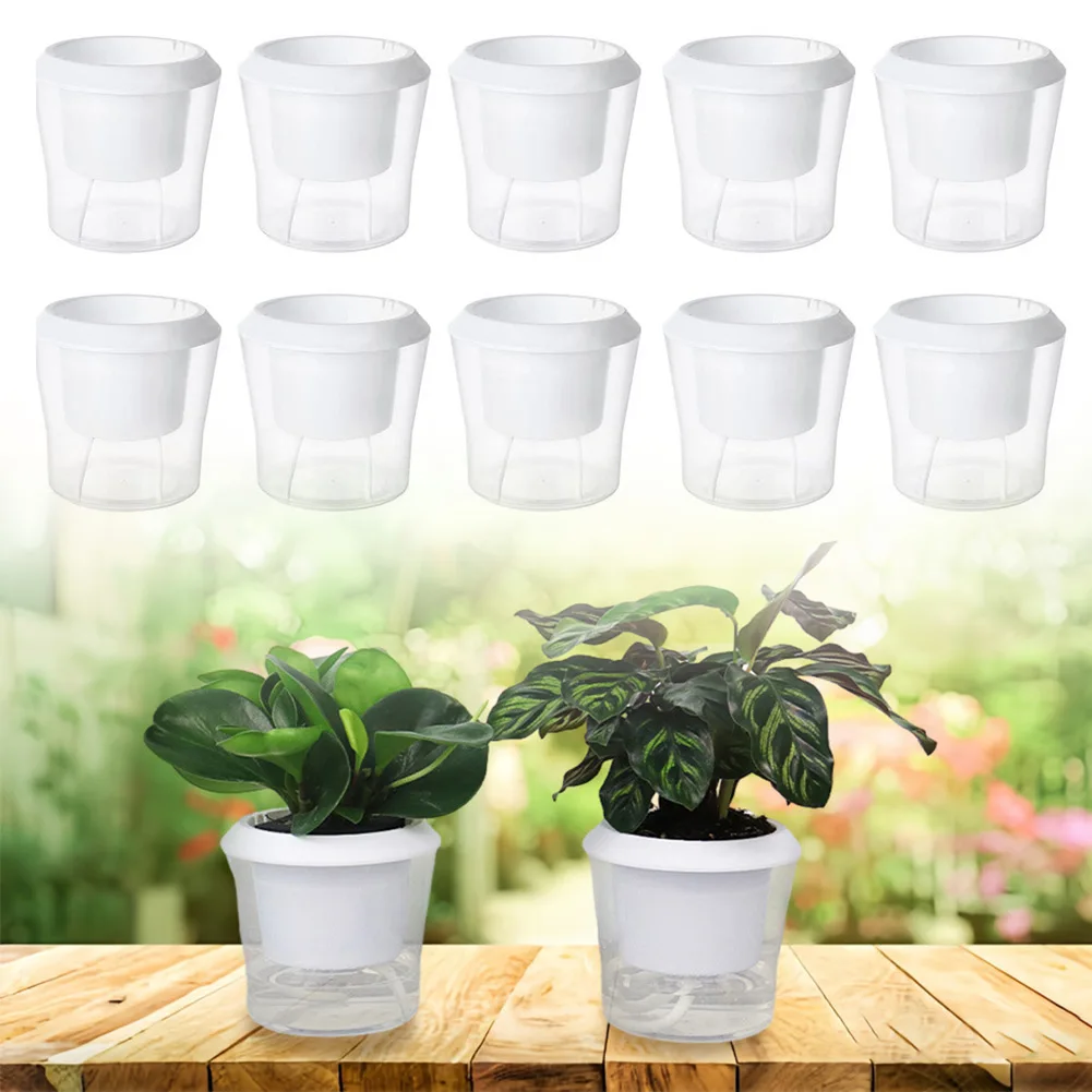 

Набор из 6, 8 или 10 самозасасывающих пластиковых цветочных горшков для комнатных растений с системой хранения воды и вентиляцией корней