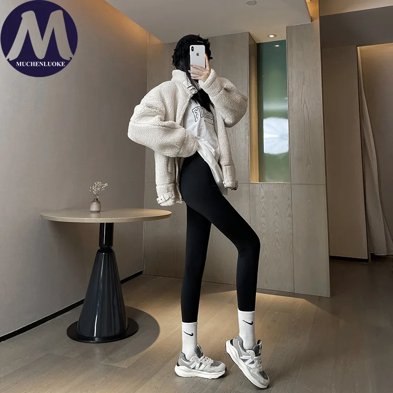 Legginsy Damskie Wiosna Jesień Eleganckie Z Wysokim Stanem Podnoszące Pośladki Spodnie do Jogi Modne Wyszczuplające Seksowne Wyszczuplające Talia Legginsy