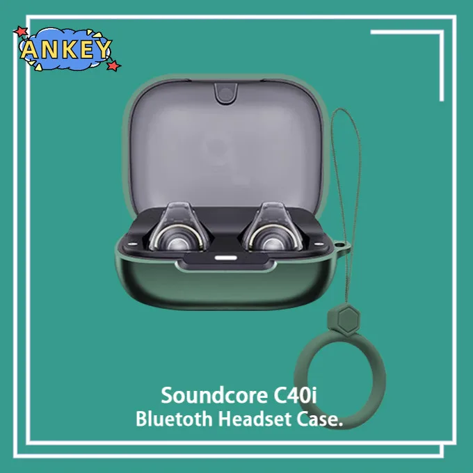 Case for Anker Soundcore C40i Protective Cover ring Anti-fall Soft Silicone C30i Wireless Bluetooth Earbuds Carrying