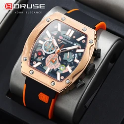 BORUSE Mens Military Silicone Quartz Wristwatches Men Waterproof Luminous Clock Brand Luxury Watch Automatic Time Watches