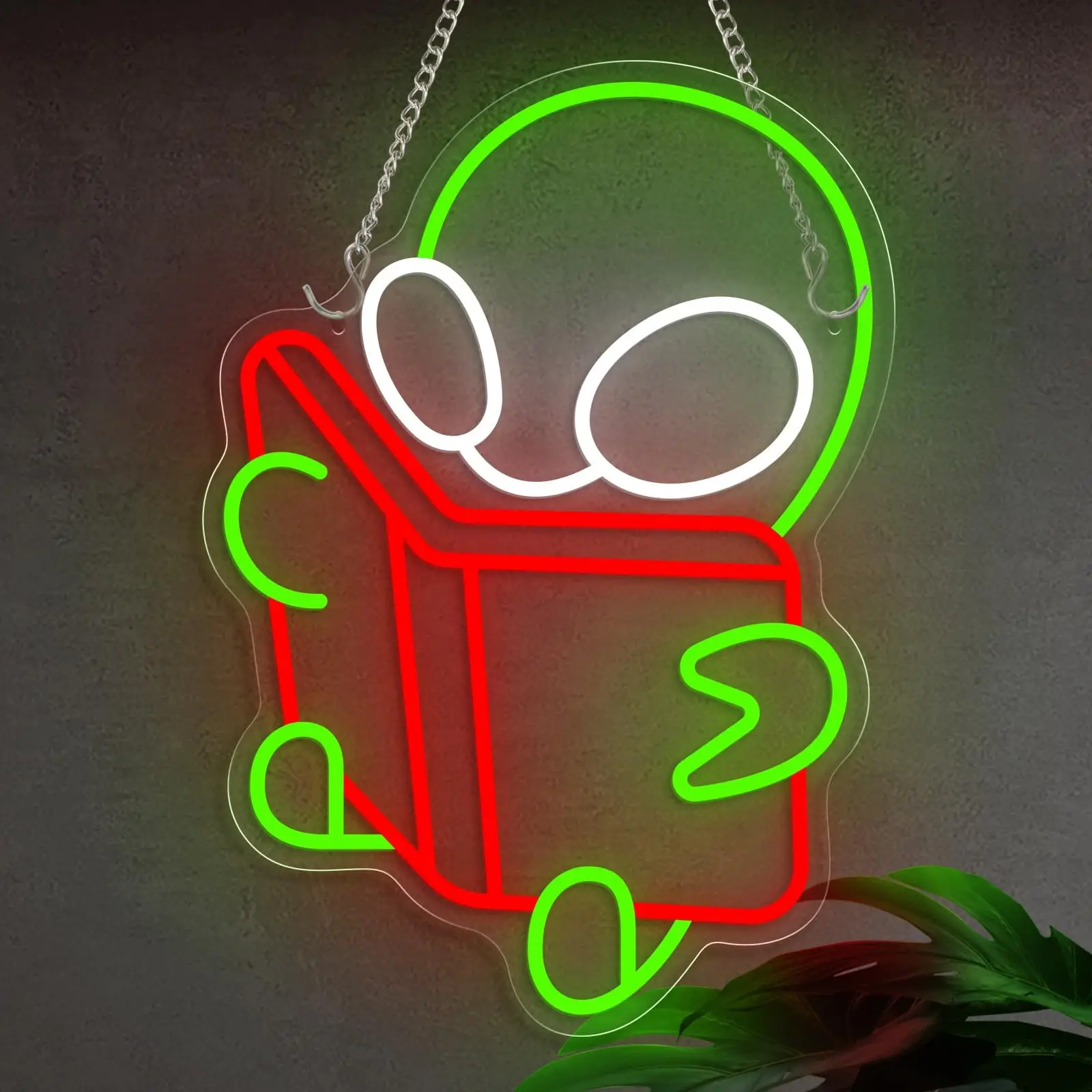 

Светодиодный неоновый светильник Alien Reading, питание от USB, с диммером, подходит для учебы, комнат на научной фантазии и украшения для вечеринок.