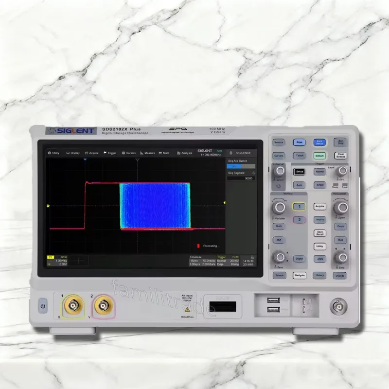 1PC SIGLENT SDS2102X Plus 100MHz 2CH High-Performance Oscilloscope, 2GSa/s 200Mpts Memory, 500k wfms/s, 10.1