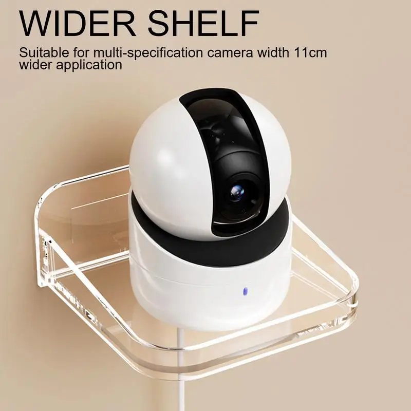 Camera Wall Mount Bracket Speaker No-drill Installation Shelf Acrylic Clear Floating Shelves No Drilling For Bathroom Bedroom