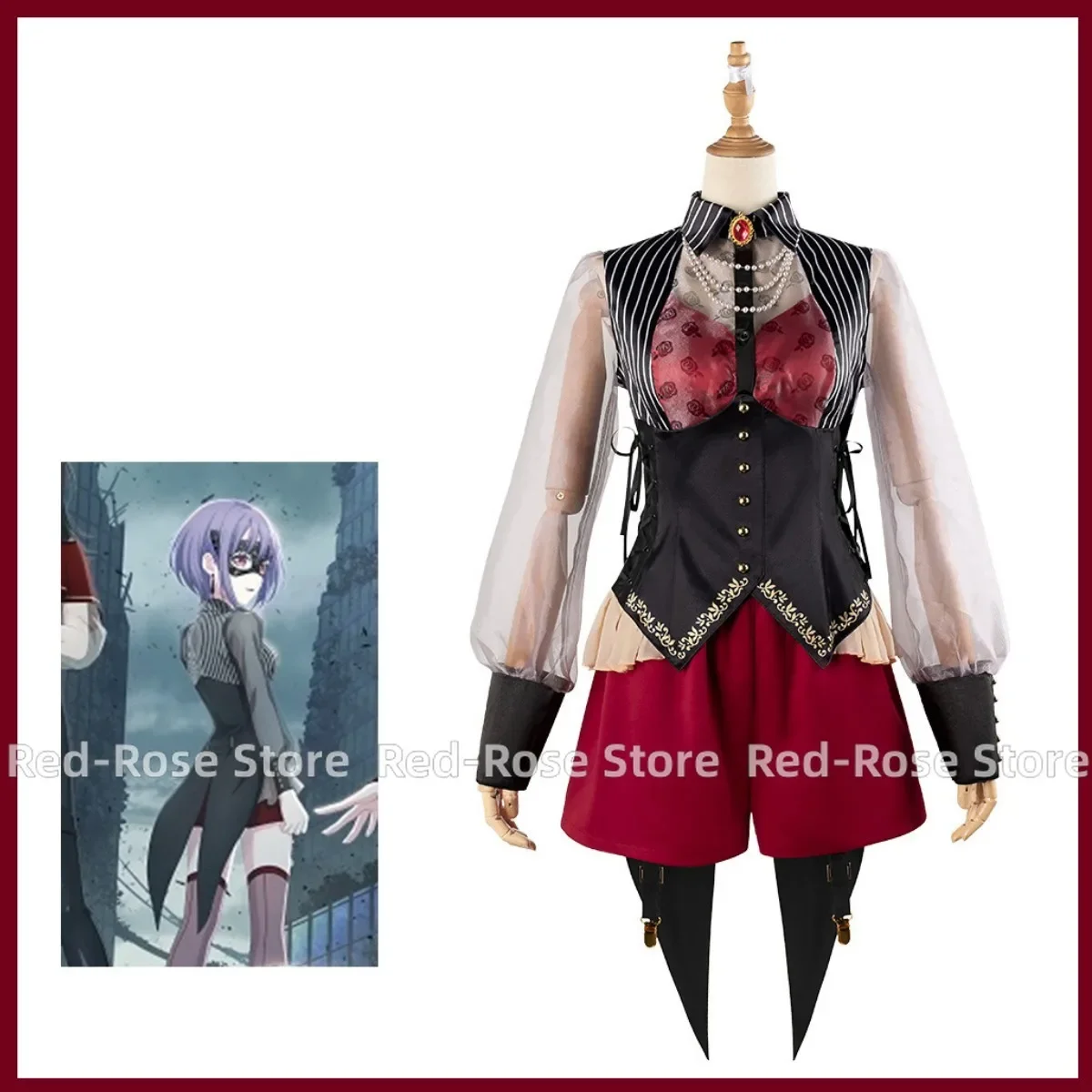 Anime BanG Dream! Nyamu Yutenji Amoris Cosplay Costume Ave Mujica Swallowtail Uniform Evening Dress  Carnival Suit