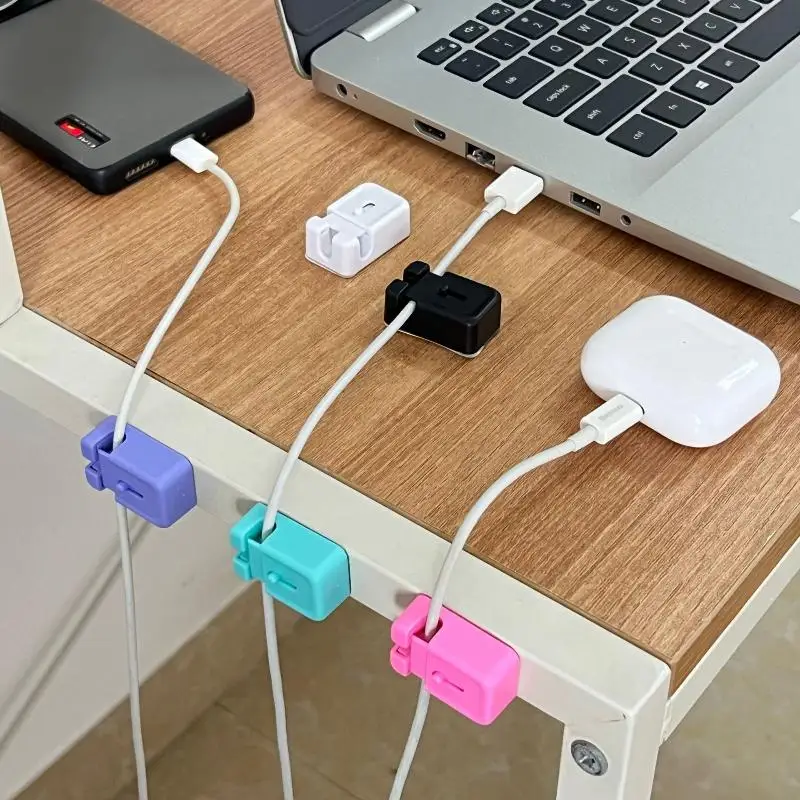 1Pcs Flexible Cable Management Cord Clip Plastic Organizer USB Data Winder Mouse Headphone Car Wire Holder