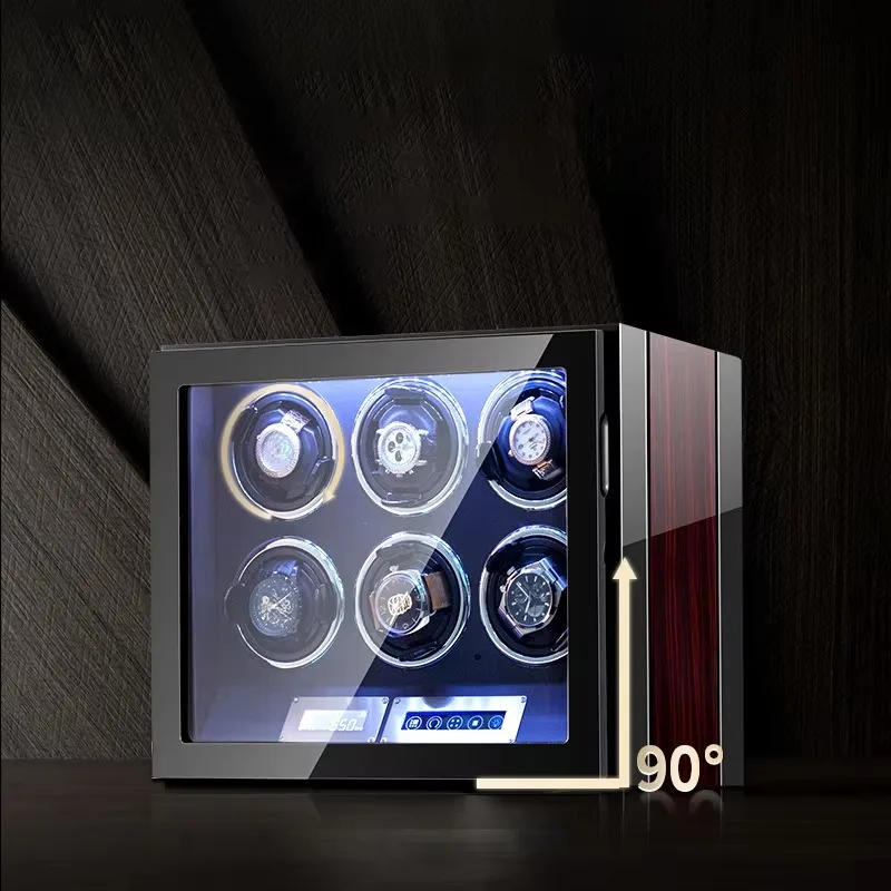 Luxury Mechanical Automatic Watch Winder Storage Box Protective Case Made of Suede PU Leather PU Square Shape