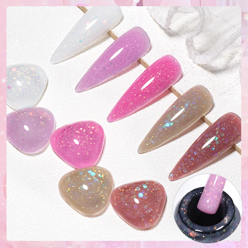 ملحقات سريعة لامعة بيضاء حليبي من Mtssii طلاء أظافر ، شفق لامع ، ترتر ، تمديد لون الأحلام ، بناء ، ورنيش ، 7 #3