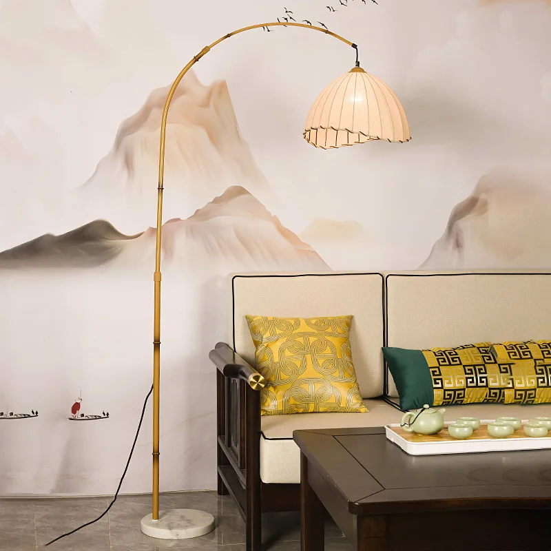 

Floor Lamp Retro Creative Homestay Imitation Bamboo Art Living Room Sofa Adjustable Study Reading Bedside Table Lamp