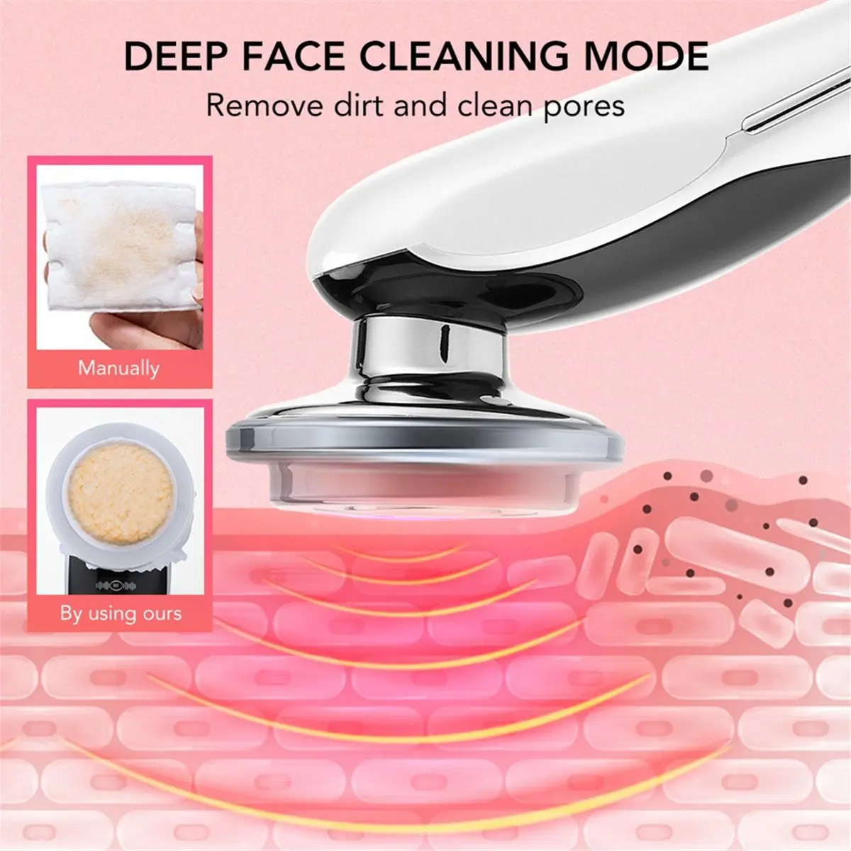 [Vend for]Massager for Anti-Aging & Skin Rejuvenation with Dual LED Therapy White