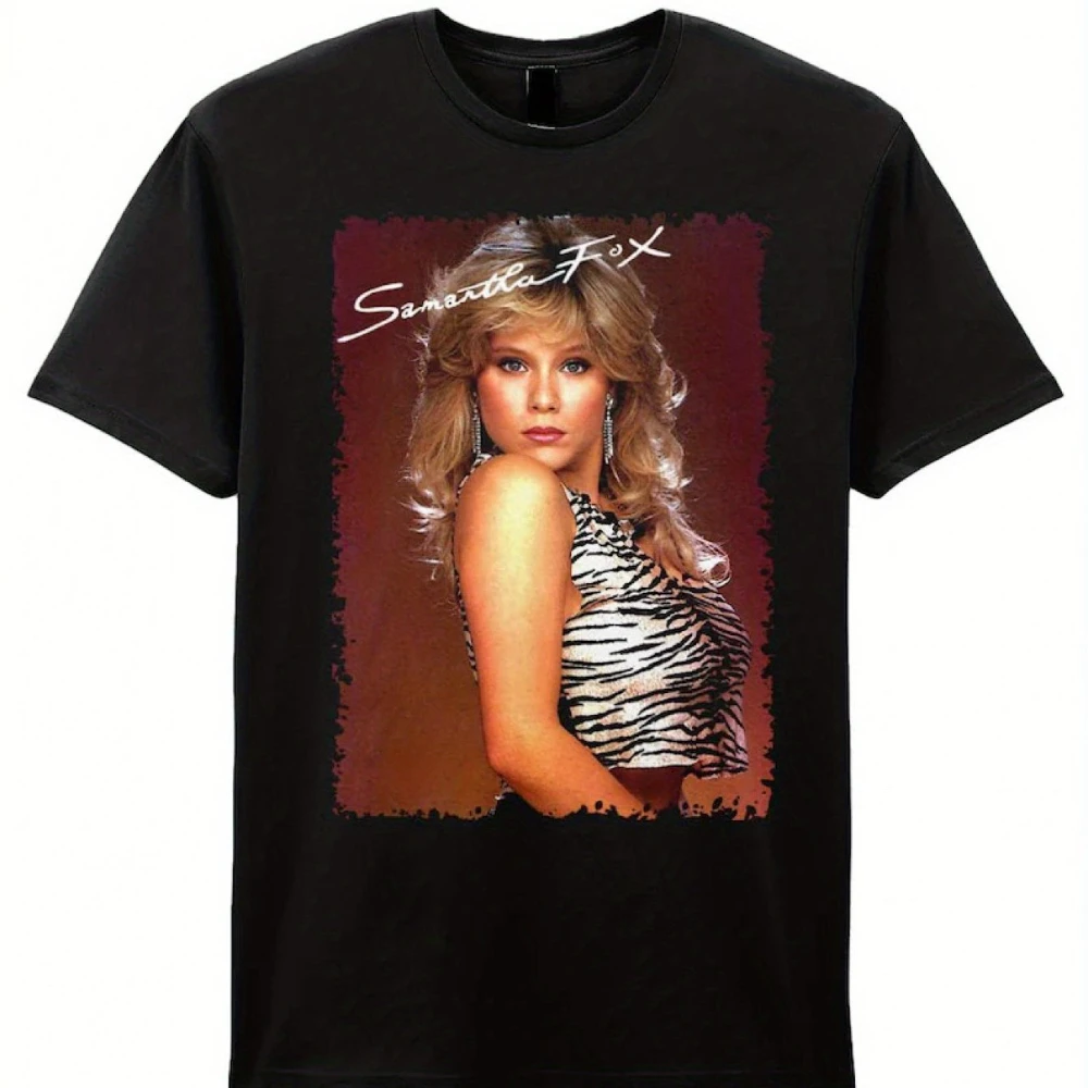 Men Women Samantha Fox Vintage T-Shirt Bohemian Short Sleeve
