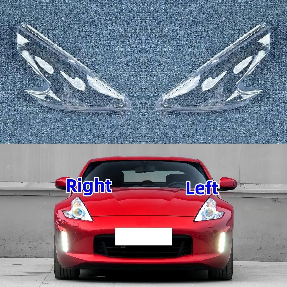 For Nissan 370Z 2008 2009 2010 2011 2012 2013 2014 2015 2016 2017 2018 2019 Car Glass Headlight Replace The Original Lampshade