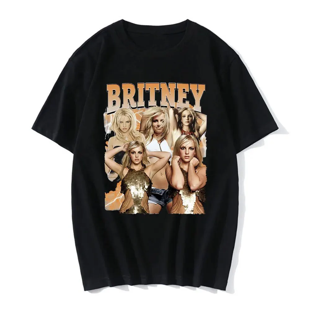 New 90s Singer Britney Spears Cotton T-Shirts Men Women Short Sleeve Hip Hop T Shirt Oversized Harajuku Tees Top Unisex Clothing