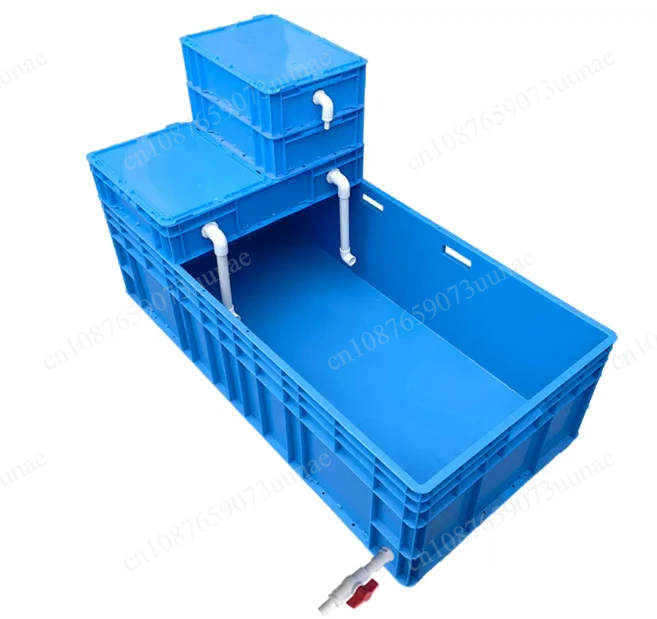 Small Turtle Breeding Box with Sun‑drying Platform Reptile Filter Box Habitat Household Turtle Tank Pet Breeding Container