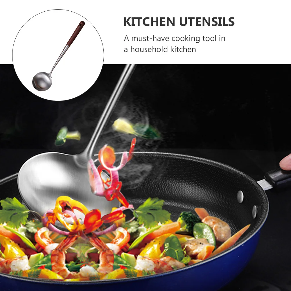 

1 set Stainless Steel Spatula Spoon Set Stir Fry Cooking Tools Kitchen Utensils Ladle Storage Hanging Hole Design