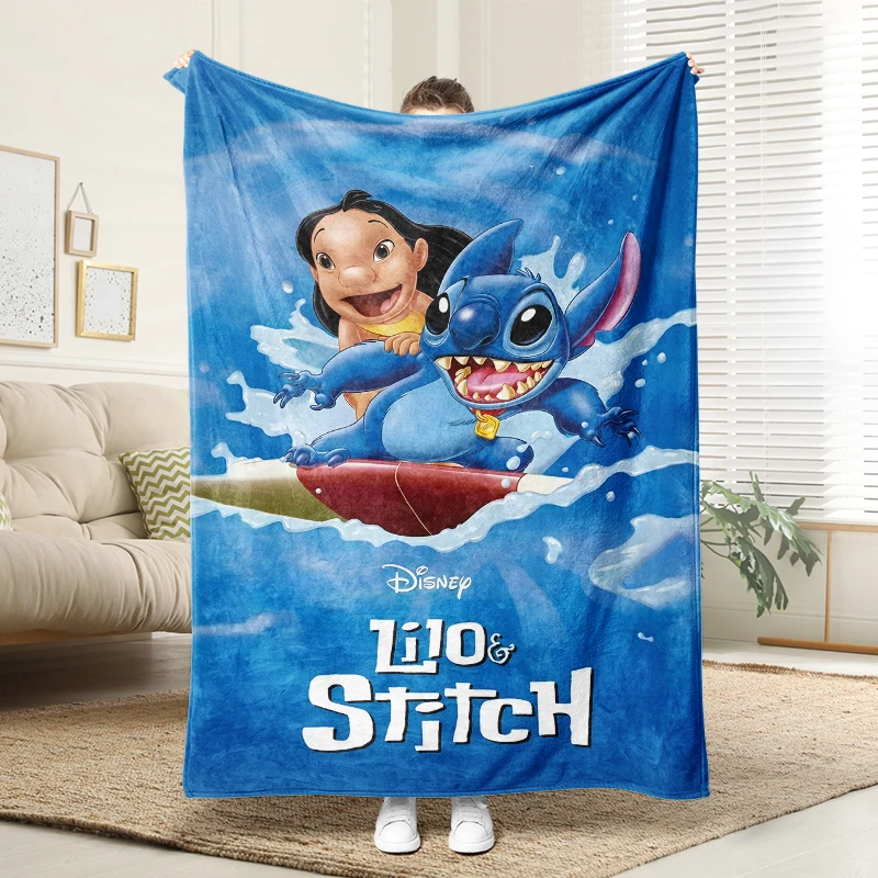 

Disney Lilo & Stitch Surfing Blanket Soft Flannel Throw Sofa Bed Decor Warm Cozy Gift for Kids Adults Home Decor