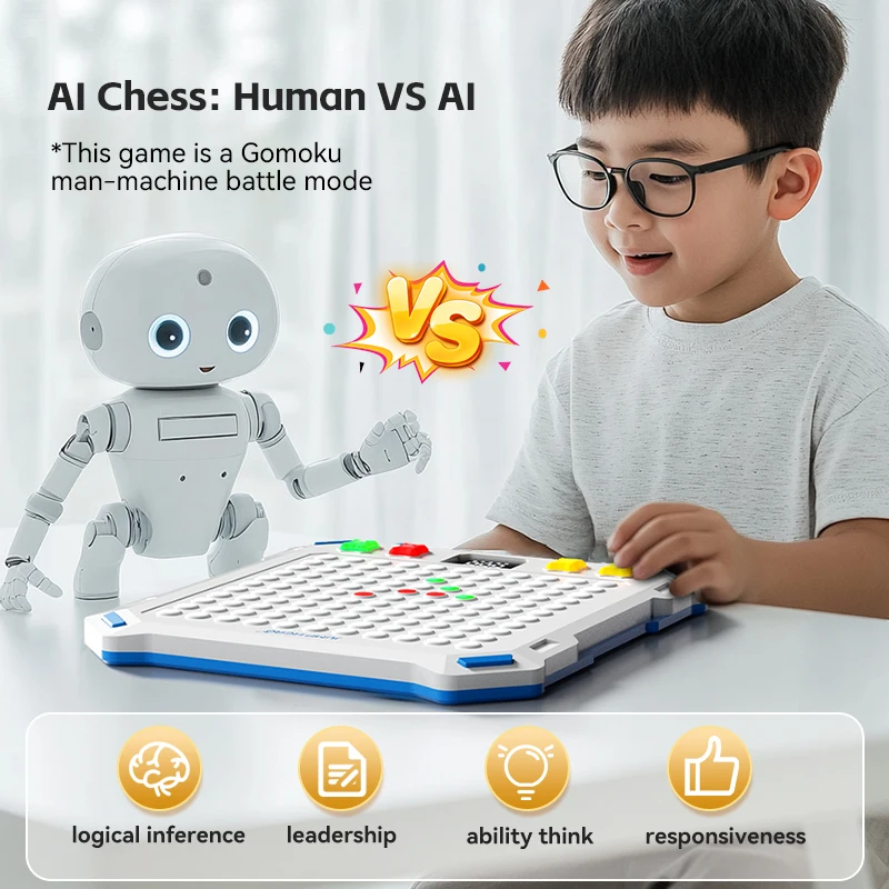 Multifunction Smart Board Game 14 in 1 Electronic Chess Backgammon Go Tic-Tac-Toe Whack-a-Mole Gomoku For Kids Family Tabletop view 4