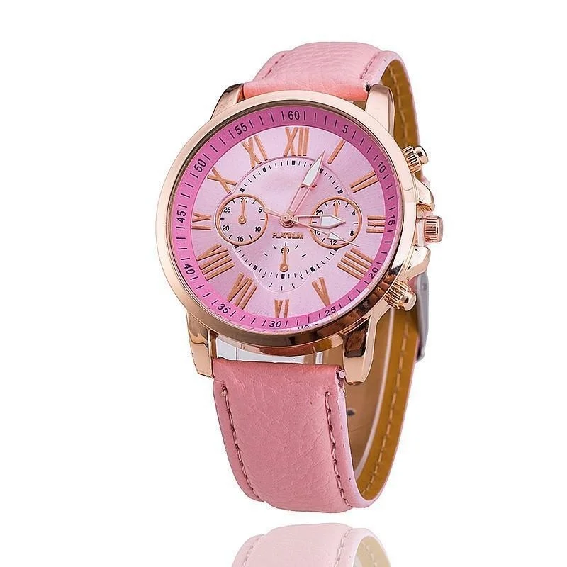 New Fashion Ladies Quartz Watches Sport Wristwatch with PU Leather Strap Relogio Часы Женские Relogio Masculino