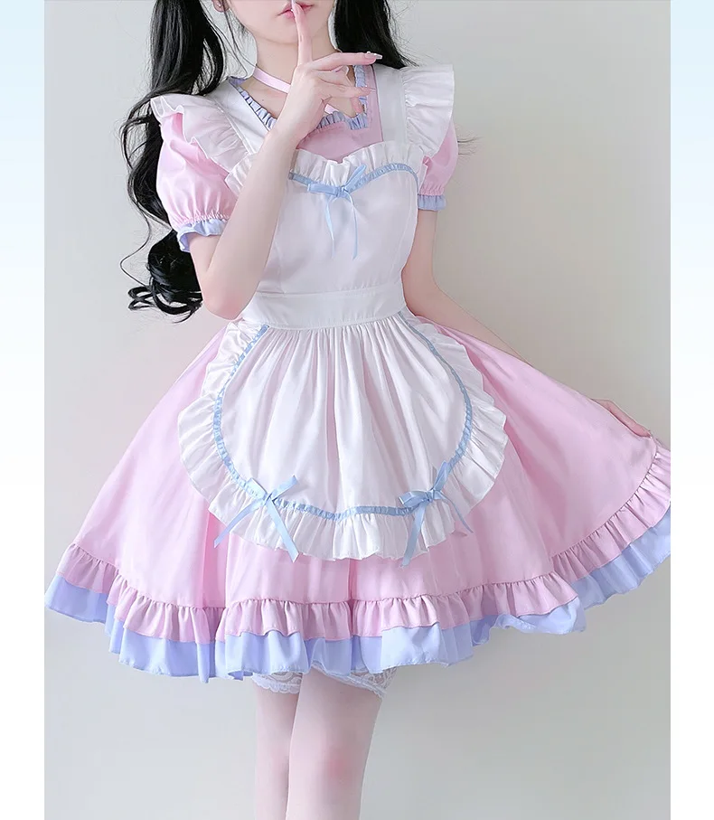 

Japanese Black and White Cos Cafe Maid Outfit Cosplay Anime Costume Lolita Lolita Dress Cute Sexy Comics Skirt