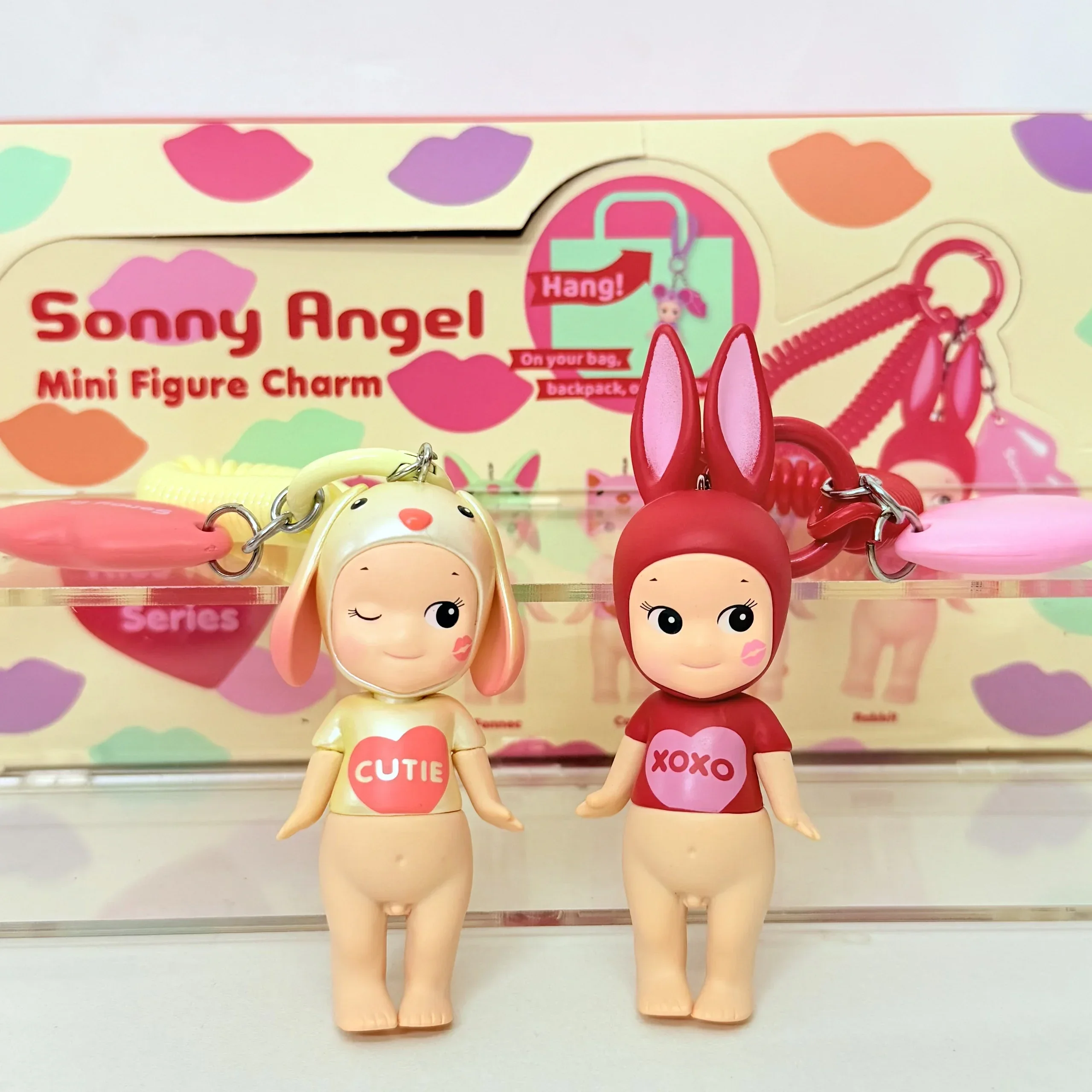 6Pcs Box Sonny Angel Blind Box Kiss Kiss Series Mini Figure Anime Keychain Cute Doll Pendant Gift for Kids Girls Boys Birthday