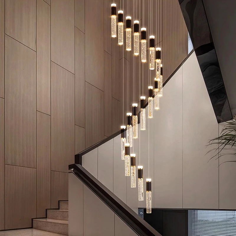 Modern Home Decoration Crystal Chandelier, Stair Pendant Lamp, Living Room Pendant Lights