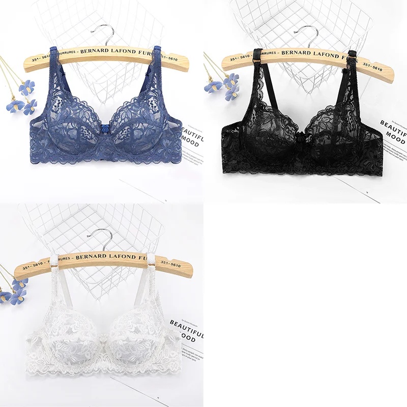 3PC Women's Sexy Lace Bras Push Up Bralette Set