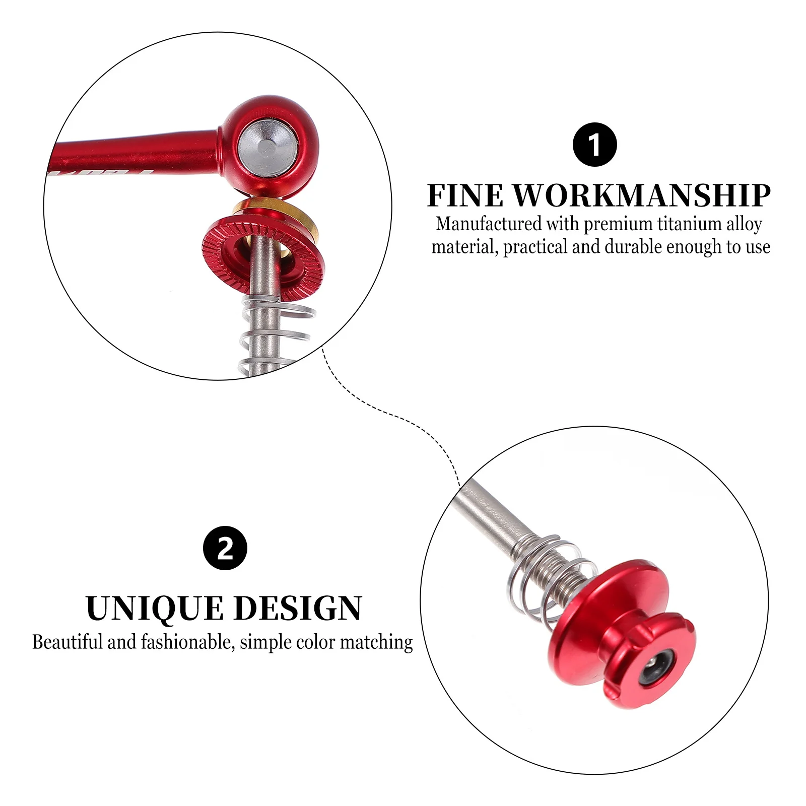 

1Pair Durable Titanium Alloy Bike Quick Release Skewers Lightweight Mountain Bicycle Skewers Hub Accessory Suitable for Road