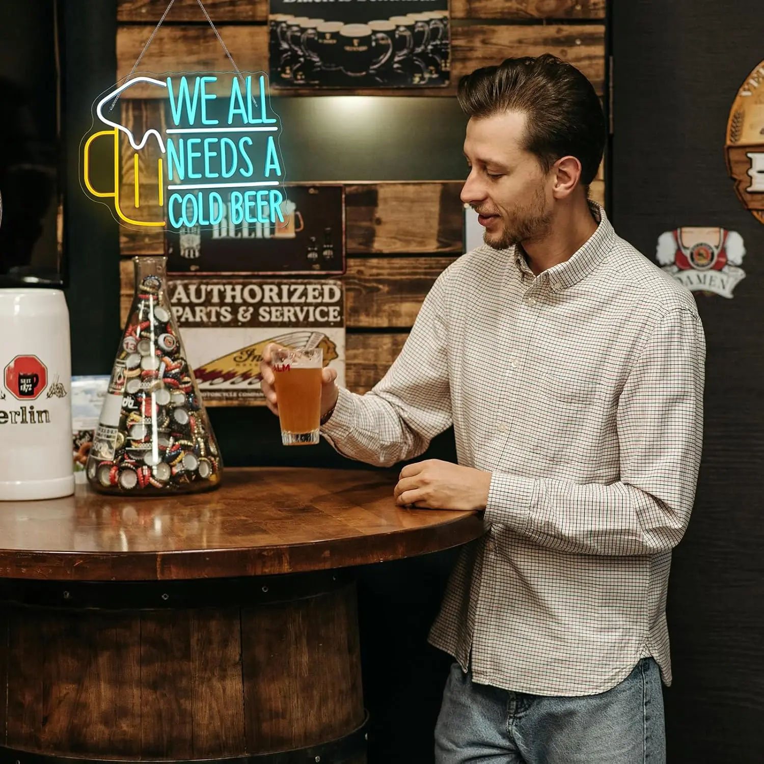 نحن جميعا يحتاج علامة النيون البيرة الباردة LED ضوء النيون تسجيل USB عكس الضوء لشريط رجل الكهف المطبخ لعبة غرفة ديكور المنزل الطرف الأعمال #2