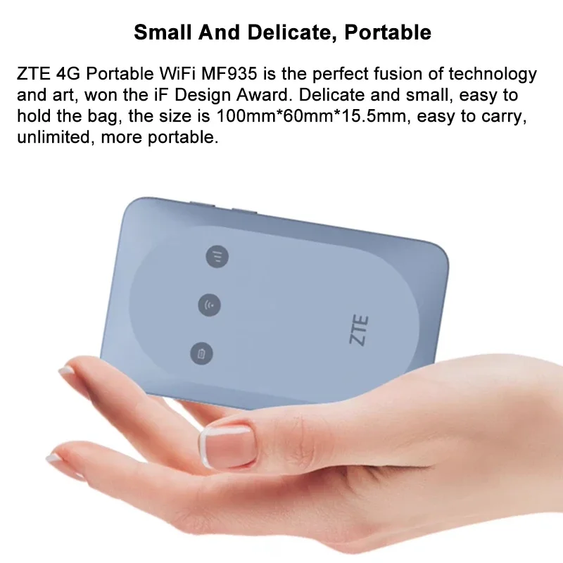 Unlocked ZTE MF935 Pocket WiFi Router 150Mbps 4G LTE Router Portable Modem Outdoor Hotspot With Sim Card Slot 2000mAh Battery