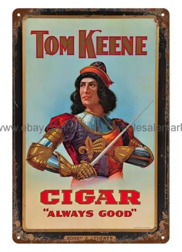indoor wall  decorative work wall decor Tom Keene Cigar metal tin sign sign