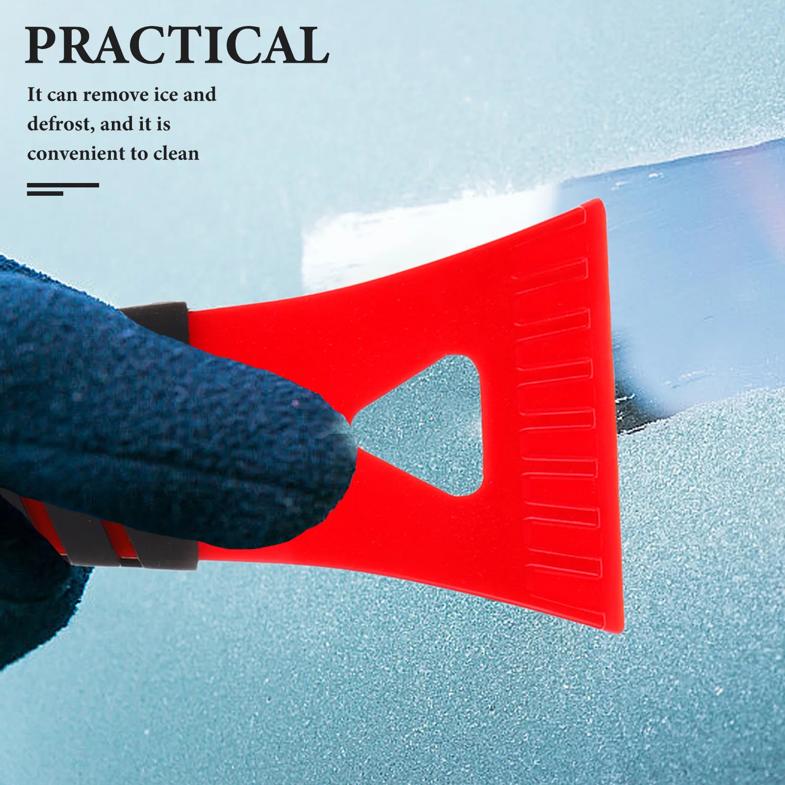 

2Pcs Portable Ice Scraper for Car Windshield Frost Removal Compact Plastic Snow Removal Tool Lightweight Winter Car Accessories